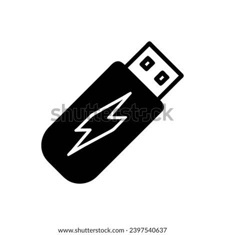 Flash drive filled icon. Simple vector sign