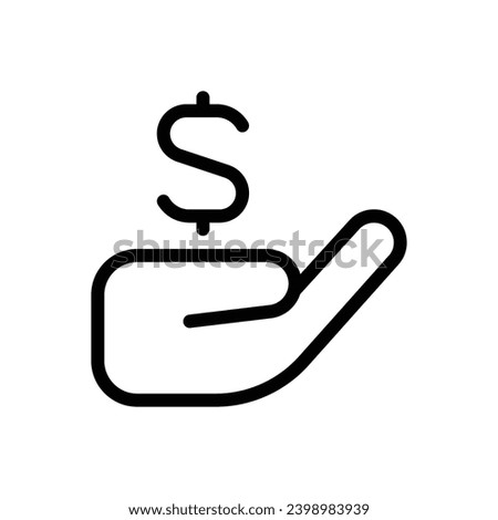 hand, holding, usd-icon. Simple vector sign