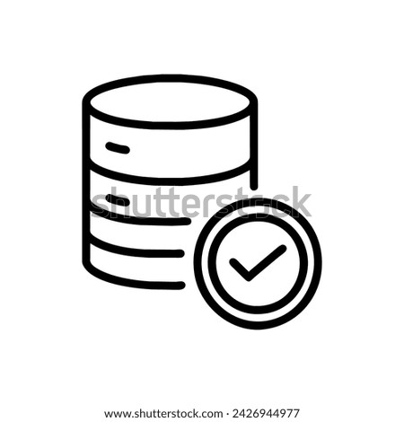 Database,check mark icon. Simple vector sign