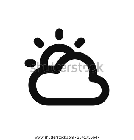 partly_cloudy icon. Simple vector sign.