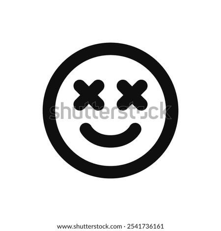 emoji_dizzy_smile icon. Simple vector sign.