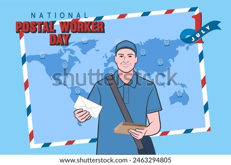 National postal workers day celebration flat poster.