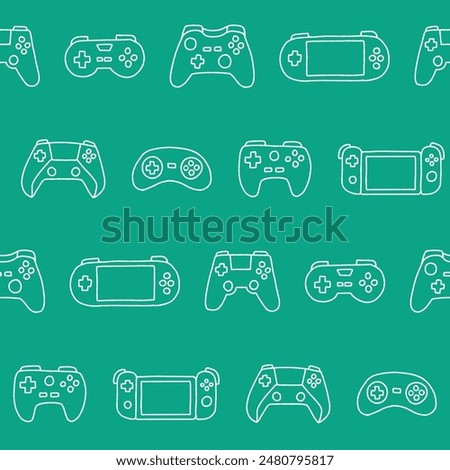 Outline Collection of Gamepad Seamless Pattern Vector illustration Design