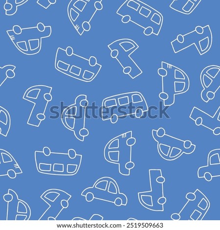 Outline Car Vector Seamless Pattern illustration for Print, Wallpaper, Decoration.