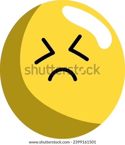 world emoji day icon Persevering Face