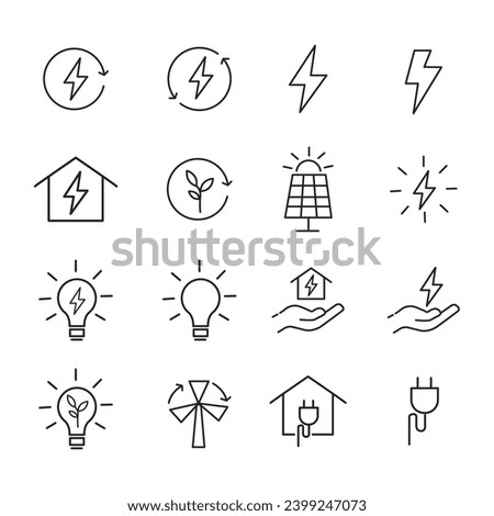 set of icons eco energy, recycling energy, maximizing energy. vector eps 10