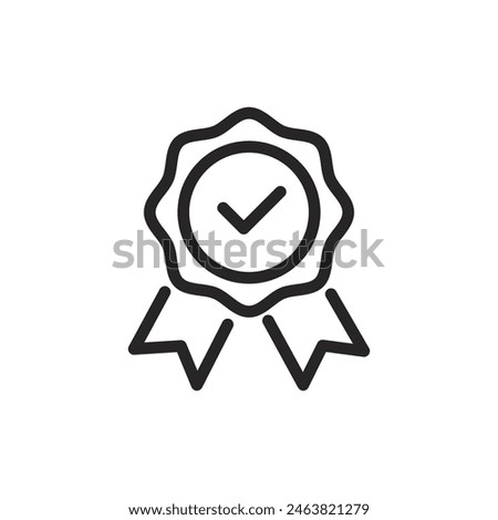 checklist badge line icon, icon for certificate or certification approval