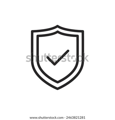 security icon. Shield with a checkmark in the middle Protection icon concept