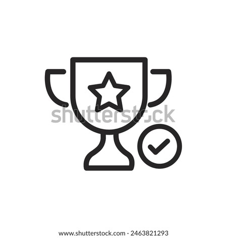 trophy line icon, for winners of champion cup, sport award, success concept vector illustration