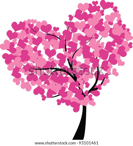 Heart Tree With Heart Leaf Stock Photo 93101461 : Shutterstock