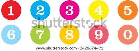 Bullet Points, Filled points info markers, Triangle icon arrow set, Number, Flags, 0, 1 to 9, Flat, design, isolated, vector