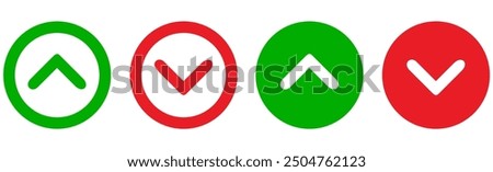 Swipe up arrow icon set. Up Down and left right Arrows sign on white background