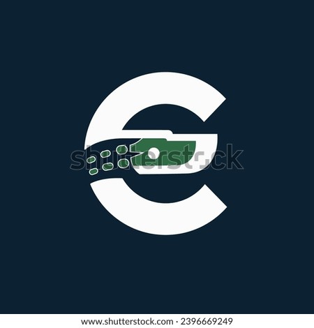 Logo Design Lacoste Sign Style on textured white background With Letters E