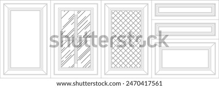 Sketch illustration vector drawing design detail cabinet door ornament ornate carving frame old classic vintage ethnic traditional