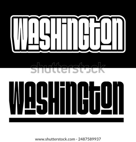 Washington text effect vector. Editable college t-shirt design printable text effect vector. Black and white text effect vector.	