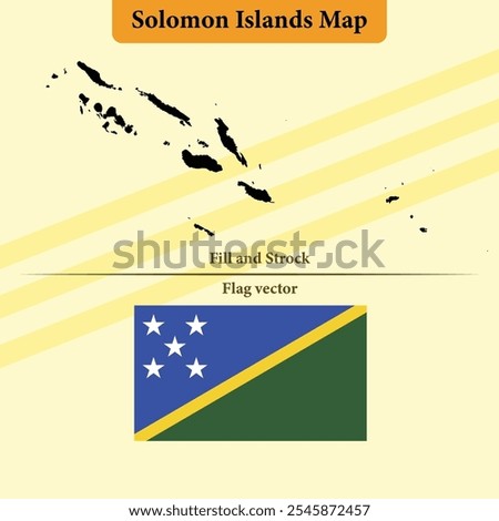 Solomon Islands vector map with regions black silhouette flag overlay and standalone flag ideal for educational materials infographics and design projects showcasing Azerbaijan geography and identity