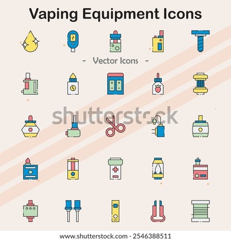 Icons related to vaping devices and accessories.