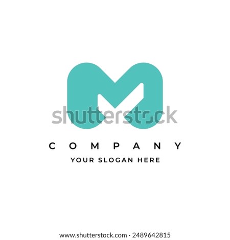 Vector initial m logo letter m with check combination vector illustration