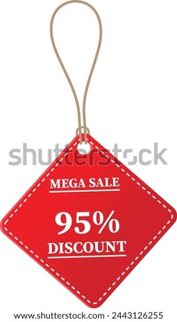 95% OFF Sale tag. 95% Discount Offer.
Discount Promotion. Big sale collection for
banners, labels, posters. Discount offer
price. Vector illustration. Special offer 95%
off label or price tag.
