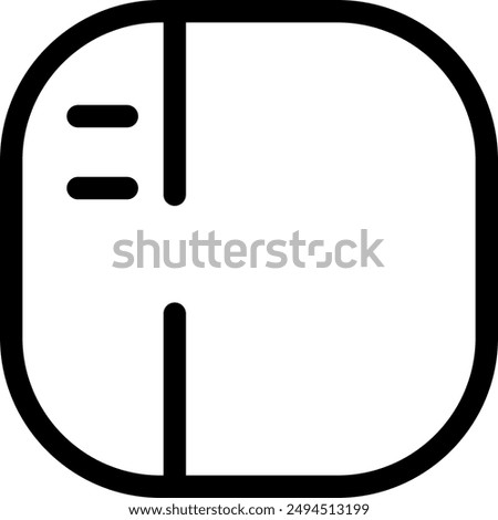 Side Bar Outline Icon Design 