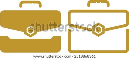 Briefcase Fill and outline Icon Design In Yellow Color