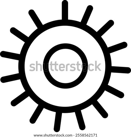 Sun Outline Icon Design Black 