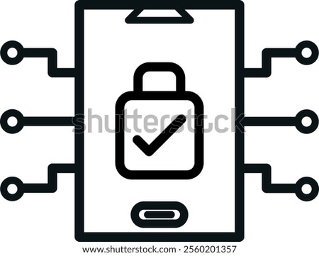 Security Lock Icon Design Black