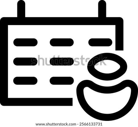 Planner Icon Design Outline Black Color