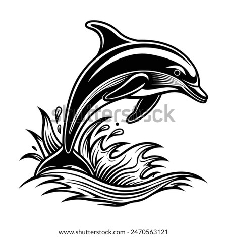 Vector dolphin silhouette art design