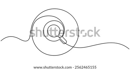 Zoom out icon in continuous line drawing style. Line art of magnifying glass with a sign of minus. Vector illustration. Abstract background, Zoom out symbol, outline pro vector illustration. one line.