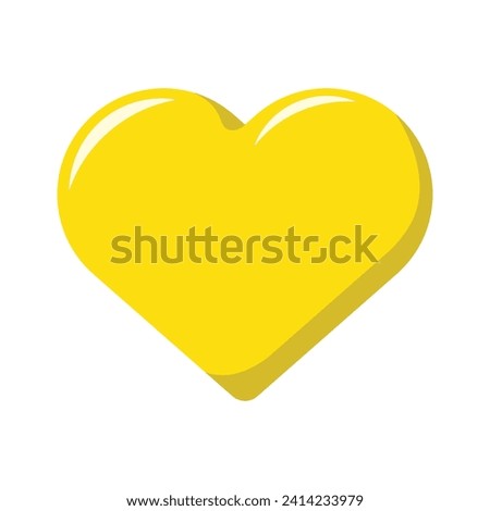 Yellow Heart Emoji Icon Object Symbol Vector Art Design Cartoon Isolated Background