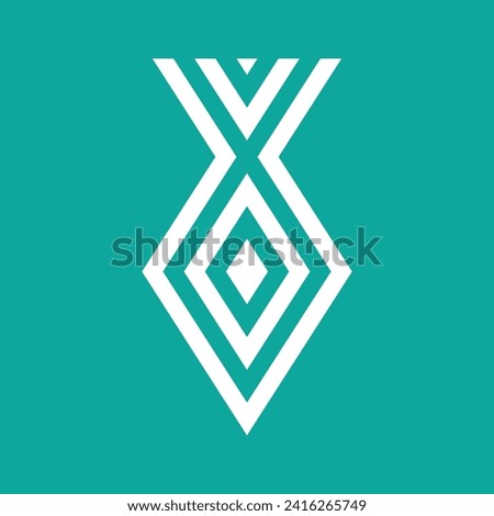 Letter v and x square geometric symbol simple logo vector