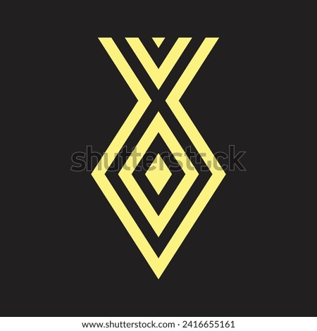 Letter v and x square geometric symbol simple logo vector