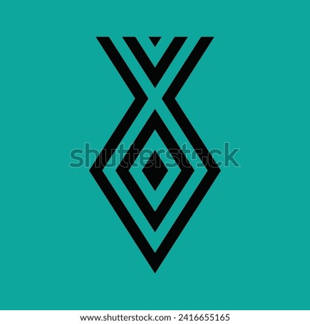 Letter v and x square geometric symbol simple logo vector