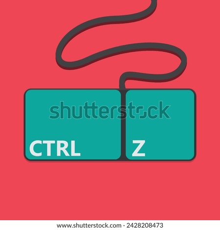 Ctrl z keyboard keys. Button on flat style. Isolated vector sign