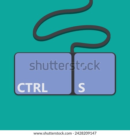 Save keyboard shortcut vector ilustration. Ctrl+S vector hotkeys