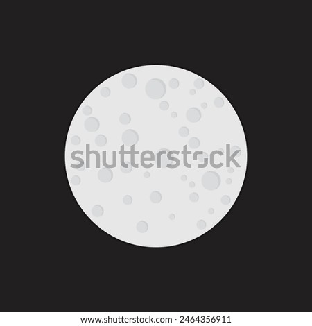 Moon in flat design style. Vector illustration