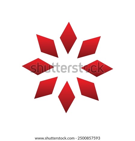 Cartoon Jewish star like a snowflake from fragments of diamonds vector illustration. illustration vector abstract shape floral element logo or icon. EPS 10