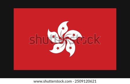 The Flag of Hong Kong. National symbol of the state. Vector illustration.