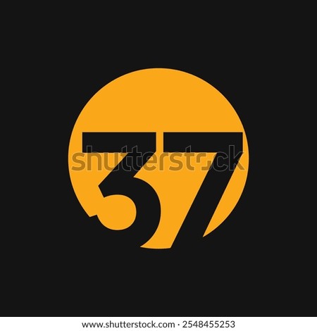 The icon or logo is a black number 37 in an orange circle with a black background.