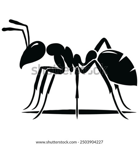 A drawing of black ants on a white background