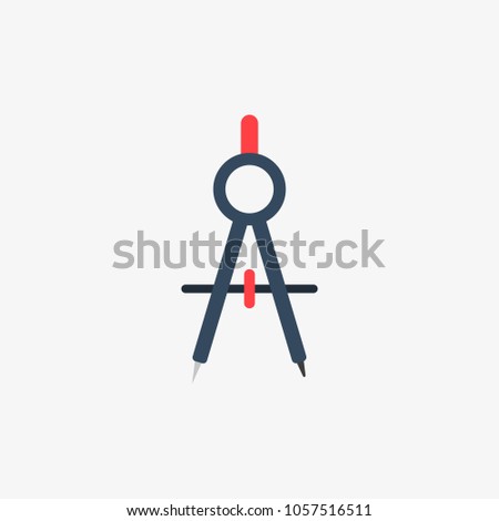 drawing compass vector icon