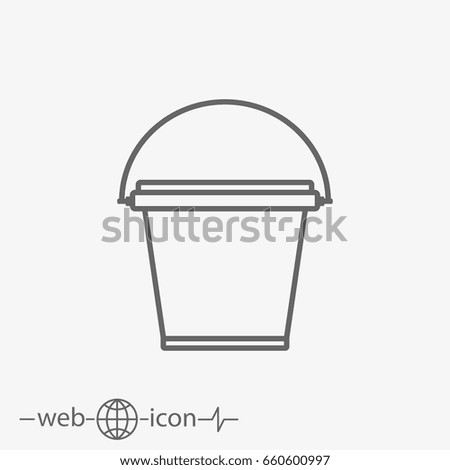 outline bucket vector icon