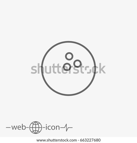 outline bowling ball vector icon