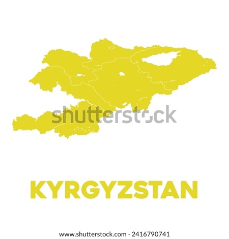 Detailed Vector Kyrgyzstan Map Design