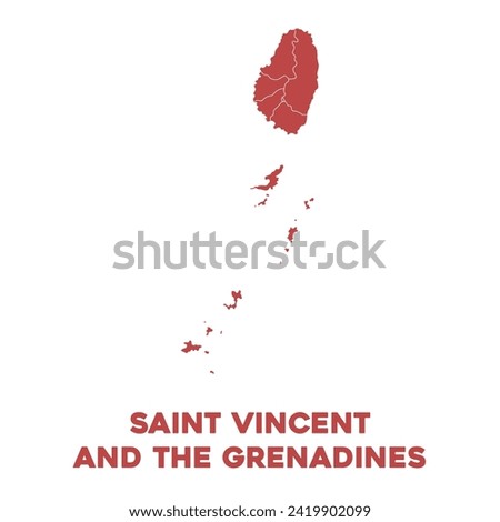 Detailed Vector Saint Vincent and the Grenadines Map Design