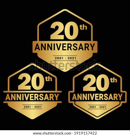 20 years anniversary celebration logotype. 20th anniversary logo collection. Set of anniversary design template. Vector and illustration.
