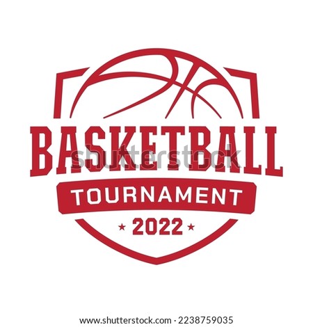 Basketball championship logo design. Graphic design for t-shirt and print media. Vector and illustration.