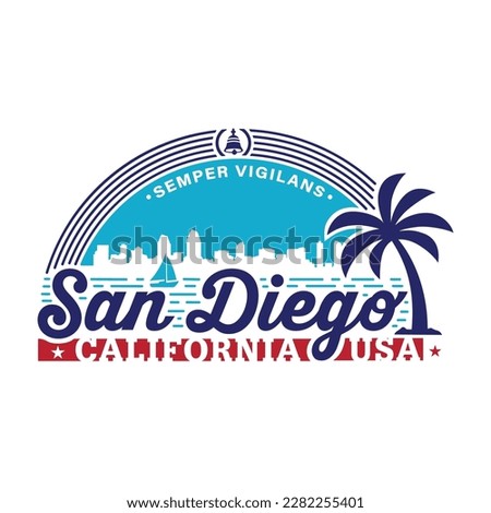 San Diego, California. Logo design template. Vector and illustration.