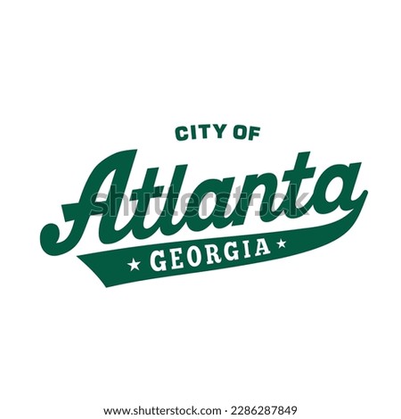 Atlanta, Georgia lettering design. Atlanta typography design. Vector and illustration.